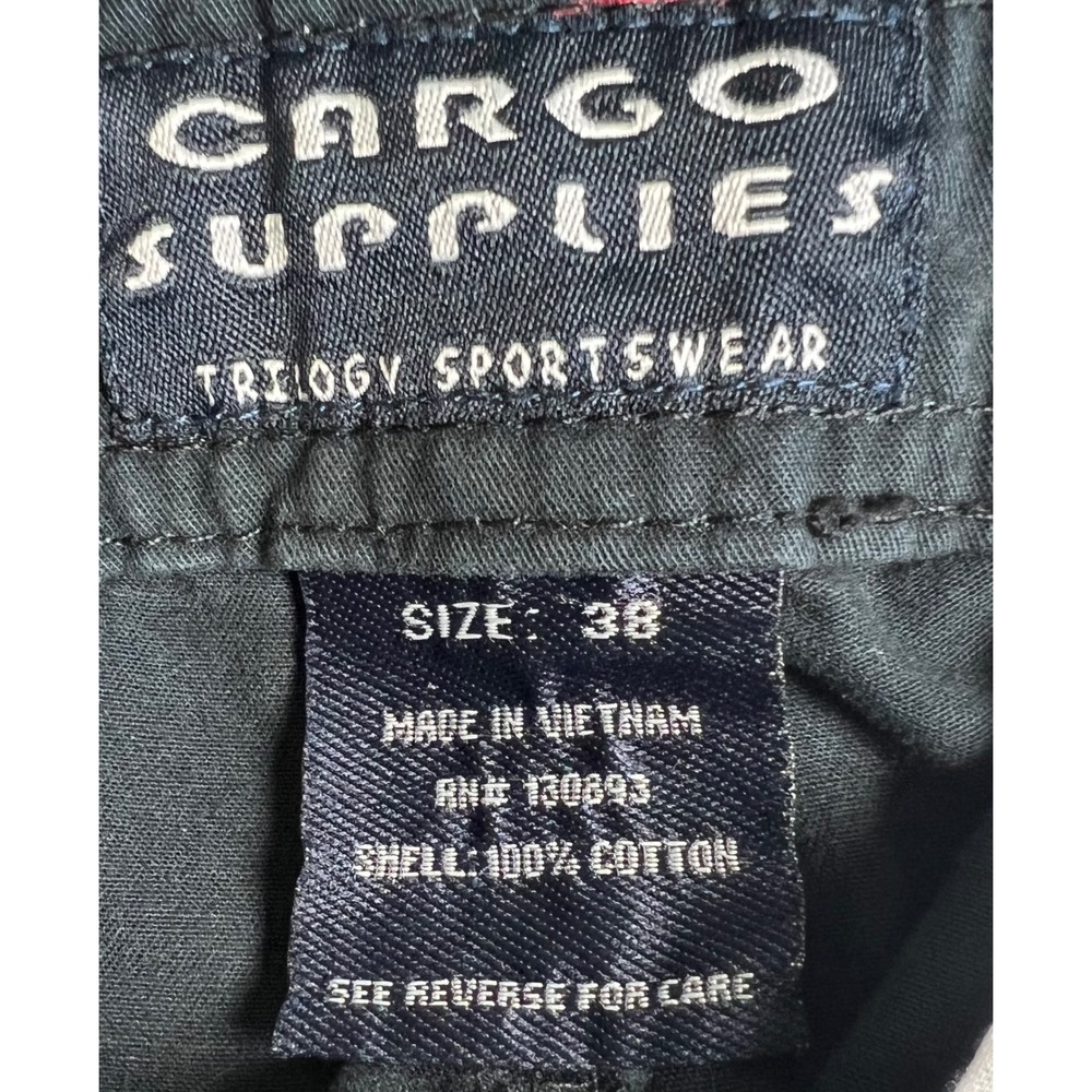 Cargo Supplies Trilogy Sportswear Mens Navy American Flag Embroidered Shorts 38 - Picture 3 of 6